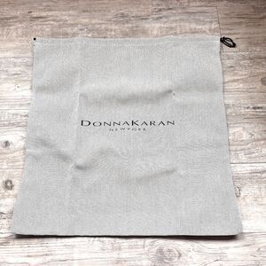 Donna Karan New York Dust Bag Beige Drawstring Storage 19x20 Large Gray Canvas